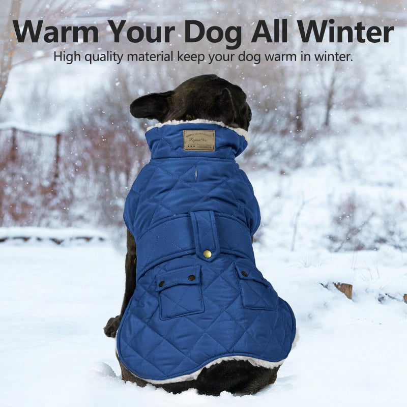 KYEESE Dog Coat Waterproof Dogs Jacket with Fleece Lined Windproof Dog Coats for Small Dogs Thick Pets Clothes with Pocket Soft Pet Sweater for Cold Weather Warm Pet Winter Puffer Coat with Leash Hole - Image 2